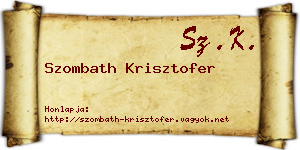Szombath Krisztofer névjegykártya