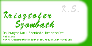 krisztofer szombath business card